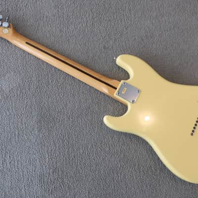 Vintage 1980 Lotus Hondo 2 PU Strat Shape Hardtail Faded Yellow 8.5+ Condition Fender Bullet Clone image 7