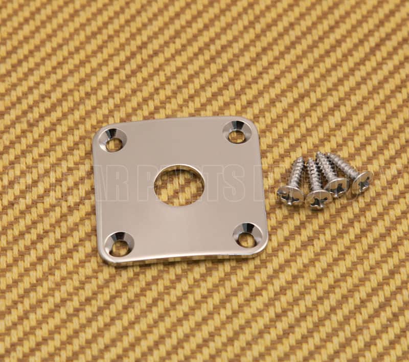 AP-0633-010 Gotoh Chrome Curved Square Jack Plate For Les Paul® Guitar/Bass image 1