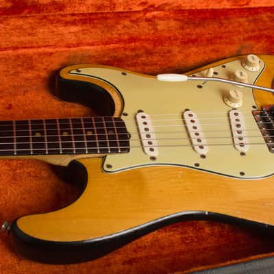 Fender  Stratocaster Owned and extensively used by Elliott Sharp Solid Body Electric Guitar (1964), ser. #L33715, black tolex hard shell case. image 16
