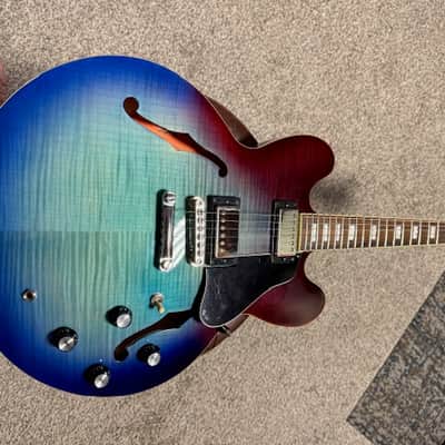 Epiphone ES-335 Figured Block IBG Flametop - Blueberry Burst, Duncan, Faber image 1