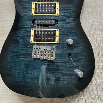 Brian Moore MC 1 mid to late 1990's - Blue Black figured top Graphite neck, image 1