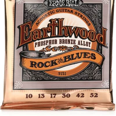 Ernie Ball 2151 Earthwood Phosphor Bronze Acoustic Guitar Strings - .010-.052 Rock and Blues image 2