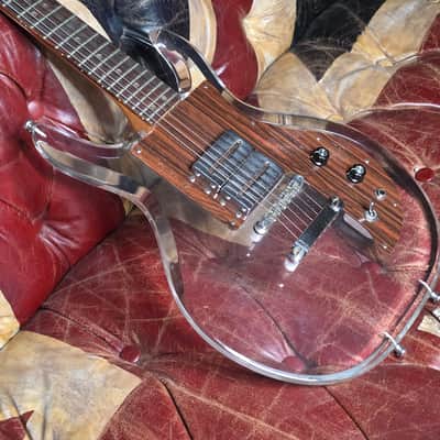 Aria Dan Armstrong SK Skeleton Original Vintage Early 70s Acrylic Lucite Plexiglass DC Gibson Open-Book Headstock Electric Guitar RARE Tune-o-Matic model MIJ Japan Matsumoku image 3