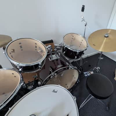 Pearl RS525SC/C91 Roadshow 10 / 12 / 16 / 22 / 14x5.5" 5pc Drum Set with Hardware, Cymbals 2014 - 2020 - Red Wine image 3