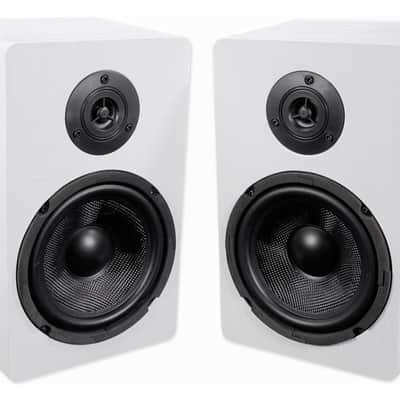 (2) Rockville RockShelf 64W White 6.5" Home Bookshelf Speakers+8" Speaker Stands image 20