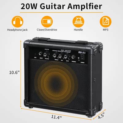 Cxxss 46in Electric KP 4 String Bass Guitar Bass - Sunset / With Bag,20W AMP image 2
