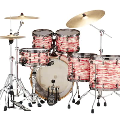 Tama WBR52LBNS-RWO Starclassic Walnut/Birch Duracover Wrap Shell Kit 5 pcs - Red &amp; White Oyster/Black Nickel HW image 4
