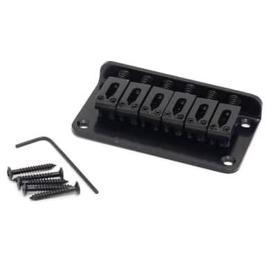 Musiclily 65mm Fixed Hardtail Saddle Bridge For Kid Children 6 String Electric Guitar,Black image 1