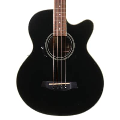 Ibanez AEB8EBK Electro-Acoustic Bass Guitar, Black image 1