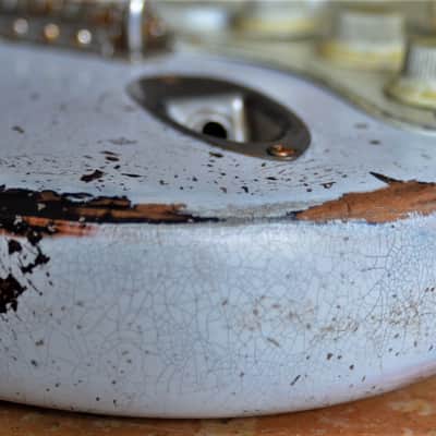 American Fender Stratocaster Nitro Faded White Heavy Relic Custom Shop Fat 50's Pickups image 6