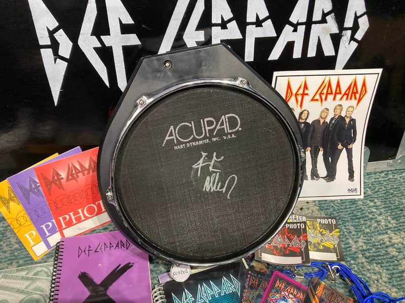 Rick Allen's Def Leppard Adrenalize Tour, 10" Hart AcuPad Trigger Pad (RA #2075) 1990s - Gold, AUTOGRAPHED HEAD!! image 1