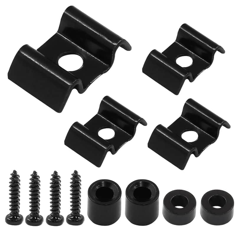 4 Pcs Metal Guitar String Trees - Guitar String Trees Guides Retainer With Mounting Screws - Black image 1