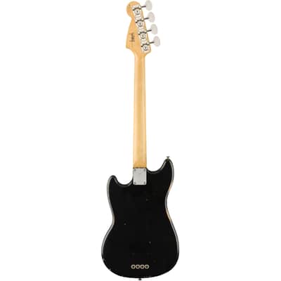 Fender Justin Meldal-Johnsen Road Worn Mustang Bass Black - 4-String Electric Bass image 2