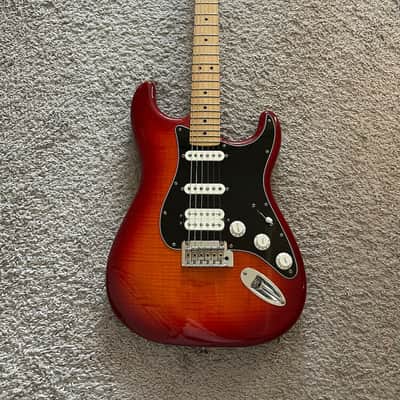 Fender Player Stratocaster HSS Plus Top 2019 MIM Cherry Burst Maple Neck Guitar image 1