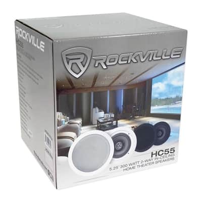 (6) Rockville HC55 5.25" 300 Watt White In-Ceiling Home Theater Speakers 8 Ohm image 13