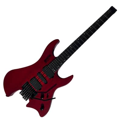 Bootlegger Guitar Absinthe Headless 2022 Red Matte EMG Coil Split Tremolo Case image 2