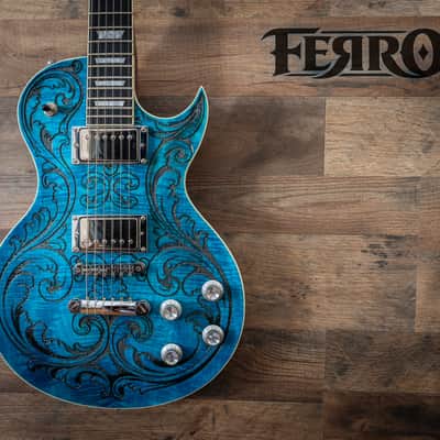 Custom LP Style Baroque Scroll Engraved LP 2026 - Turquoise and purple stain image 8