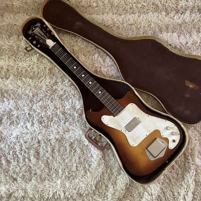 1960s Kay Vanguard K100 Electric Guitar w/ Original Chipboard Case image 9