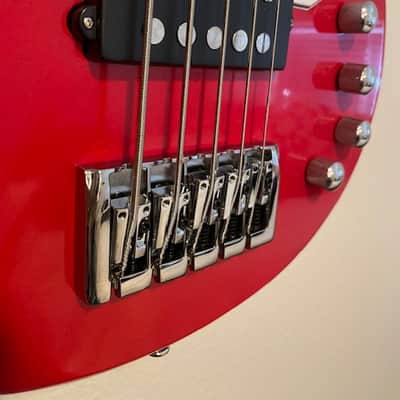 JLC Guitars Anaheim Bass 5 - Gloss Cherry Bomb image 6