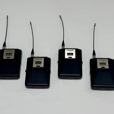 Shure AD1 Wireless Bodypack Transmitters (4 Pack) w/ 6 Instrument Cables, Battery Adapters, Locking TA4M – In Original Boxes image 2