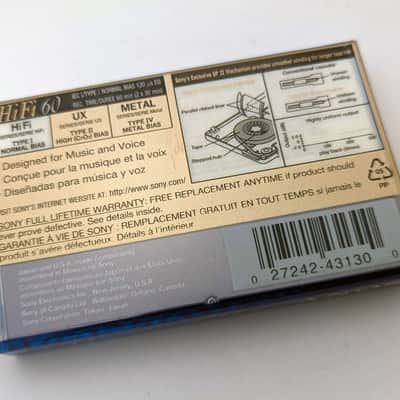 Sealed Sony 60 min. HiFi 60 Type I Normal Bias Blank Cassette Tape image 3