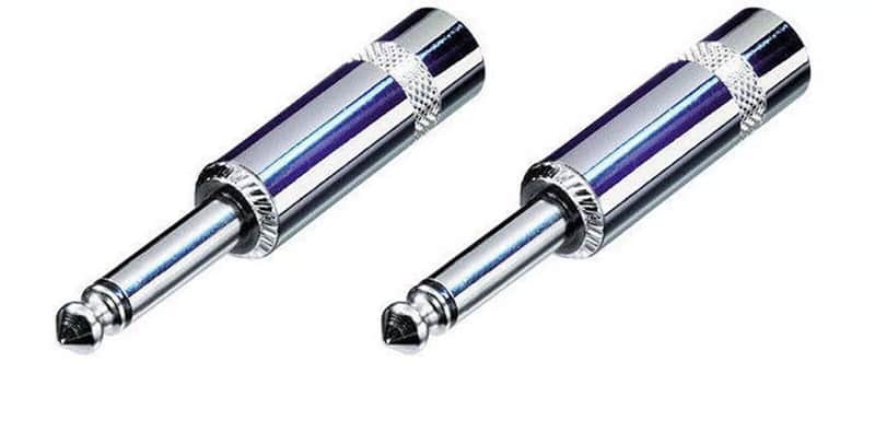 (2) Two Genuine REAN by NEUTRIK NYS224 Mono 1/4" Cable Mount Jack Nickel Plated image 1