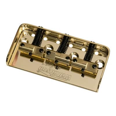 Wilkinson WTBS Short Telecaster Guitar Bridge w/ Compensated Brass Saddles 2020 Gold image 3