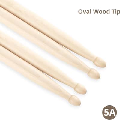 Drum Sticks 1 Pairs Drumsticks 5a Hard Maple Wood Tip Drum Stick Ideal for Drummers of All Levels,Used for Drums, Percussion and Practice image 2