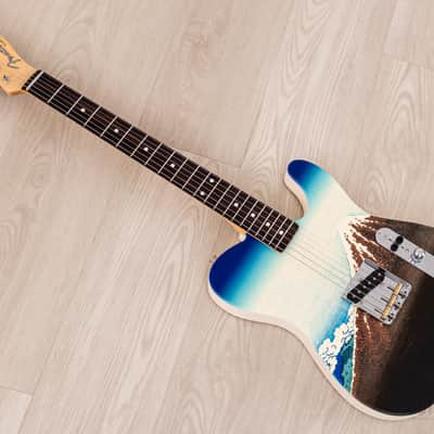 2024 Fender Japan Art Canvas Esquire Katsushika Hokusai Fuji, Mint w/ Case, Tags image 11