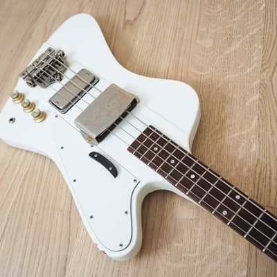 2011 Burny Thunderbird IV Electric Bass Guitar Polaris White w/ Upgrades image 10