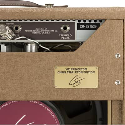 Fender Chris Stapleton Signature '62 Princeton 1x12" 12-Watt Guitar Combo 2019 - Present - Brown Vinyl with Wheat Grille Cloth image 7
