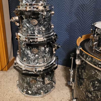 Tama Starclassic Kit 2000s Liquid Metal Birch Made in Japan MIJ Blue Swirl image 3