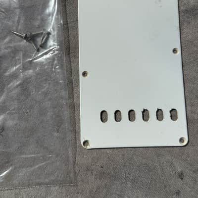 FENDER STRATOCASTER CAVITY COVER 1970s - WHITE ORIGINAL *CLEAN* image 8