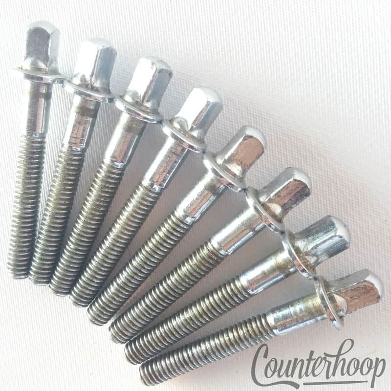 Ludwig 8x 1 5/8"Tension T-Rods Chrome Vintage 60s Snare/Tom Drum Tensioners Part image 1