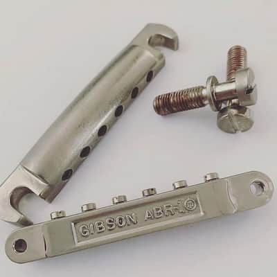 Aged Gibson ABR-1 bridge and tailpiece set, relic, historic collection, PBBR-059, PTTP-060 | 59 Parts image 5