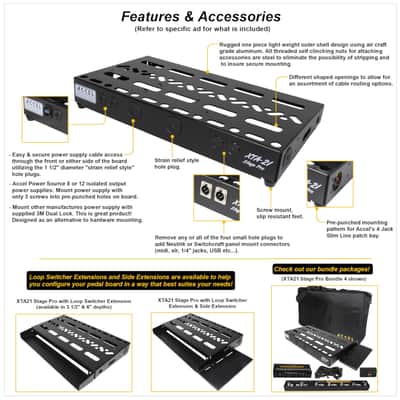 XTA21 Pedal Board, 3 1/2" deep Switcher Bracket without Tote image 2