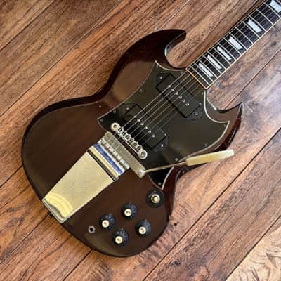 Rare Vintage 1973 Burny FSG-80 Electric Guitar Walnut P90s Vibrola Tremolo MIJ Japan image 1