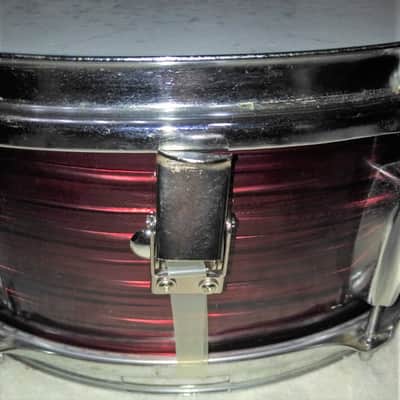Toledo 6 lug snare 14" x 5 1/2 " 1960's Burnished Red Strata? image 4