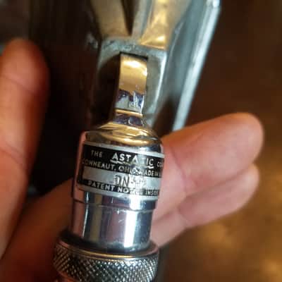 Astatic DNHZ Vintage Dynamic Mic and flex stand lo-fi hi-Z the commentator 1950s - hammered silver and chrome image 12