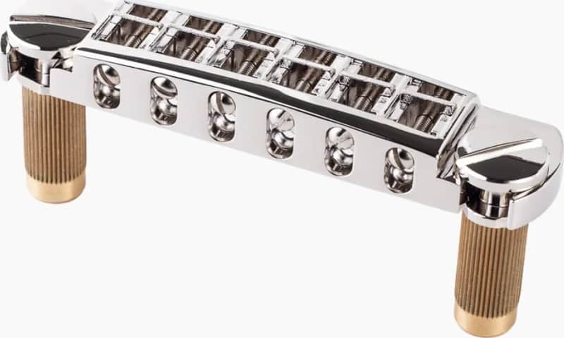 Tonepros Wraparound Bridge with Metric Locking Studs<br>Nickel image 1