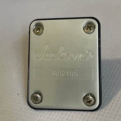 1990's Made in Japan Jackson DR3 Dinky Guitar Factory Brushed Chrome Neckplate & Screws image 2