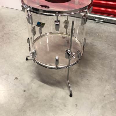 Ludwig Vistalite 16” x 16” Clear 1970’s Floor Tom Drum 16x16 image 2