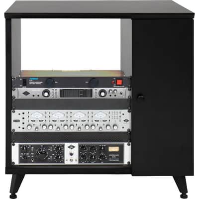 Gator Elite Furniture Series Rolling Rack Sidecar Cabinet in Black Finish with Configurable Rack Space & Shelving image 6