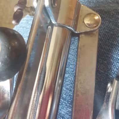 Vintage WFL FLAT BASE ATLAS SNARE STAND 1ST GEN CONCERT Riveted Rubber Feet 50s 60s LUDWIG image 11