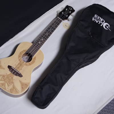 Luna Uke Sahara Spruce concert Ukulele new w/ Gig Bag, Strap, & Tuner image 2