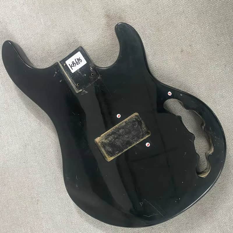 Black Basswood Solid StingRay Style Bass Body image 1