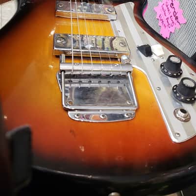 Teisco Del Ray E-200 Tulip 1960's Sunburst w/case image 4