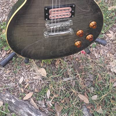Epiphone Les Paul Standard Plus Top PRO 2017 Translucent Black Burst AAA Flame Top Schecter Apocalypse HH image 2