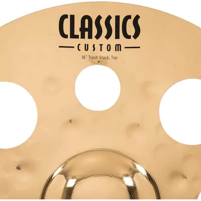 Meinl 16" Trash Stack Cymbal Pair with Holes - Classics Custom Brilliant - Made In Germany, 2-YEAR WARRANTY (CC16-STK) image 7