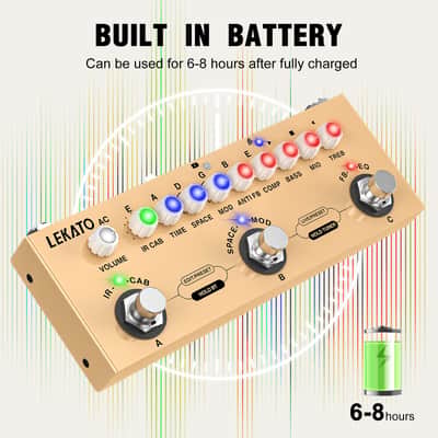 LEKATO  Multi Effects Acoustic Guitar Pedal Cube Baby AC Guitar Multi Effects Pedal Delay Chorus Tremolo Reverb Effect Pedal image 4